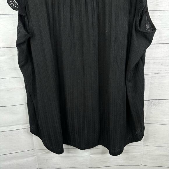 Torrid Womens size 4 4X Knit Scoop Neck Ruffle Sleeve Swing Top Black 40715137 - Picture 7 of 12